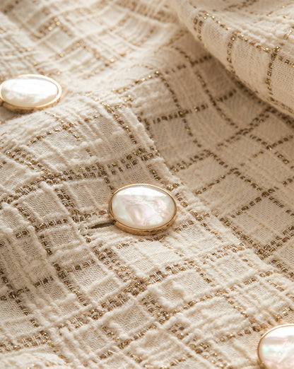 Veronica Beard | Andrea Metallic Tweed Jacket in Dove/Gold Lurex Dove/Gold Lurex