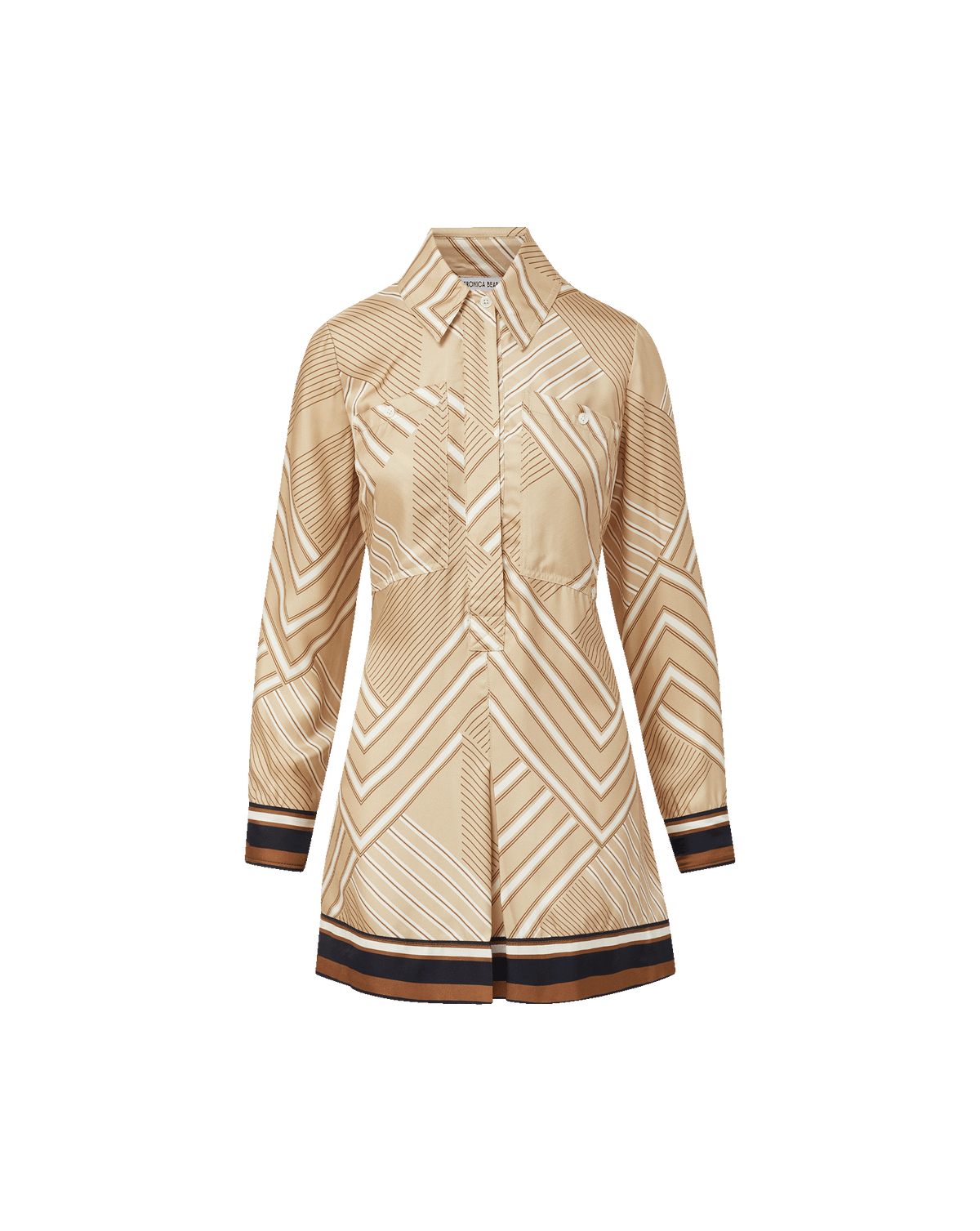 Veronica Beard | Pryce Mini Dress in Stone Khaki Multi Stone Khaki Multi