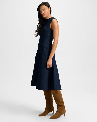 Veronica Beard | Dulce Denim Midi Dress in Midnight Wash Midnight Wash