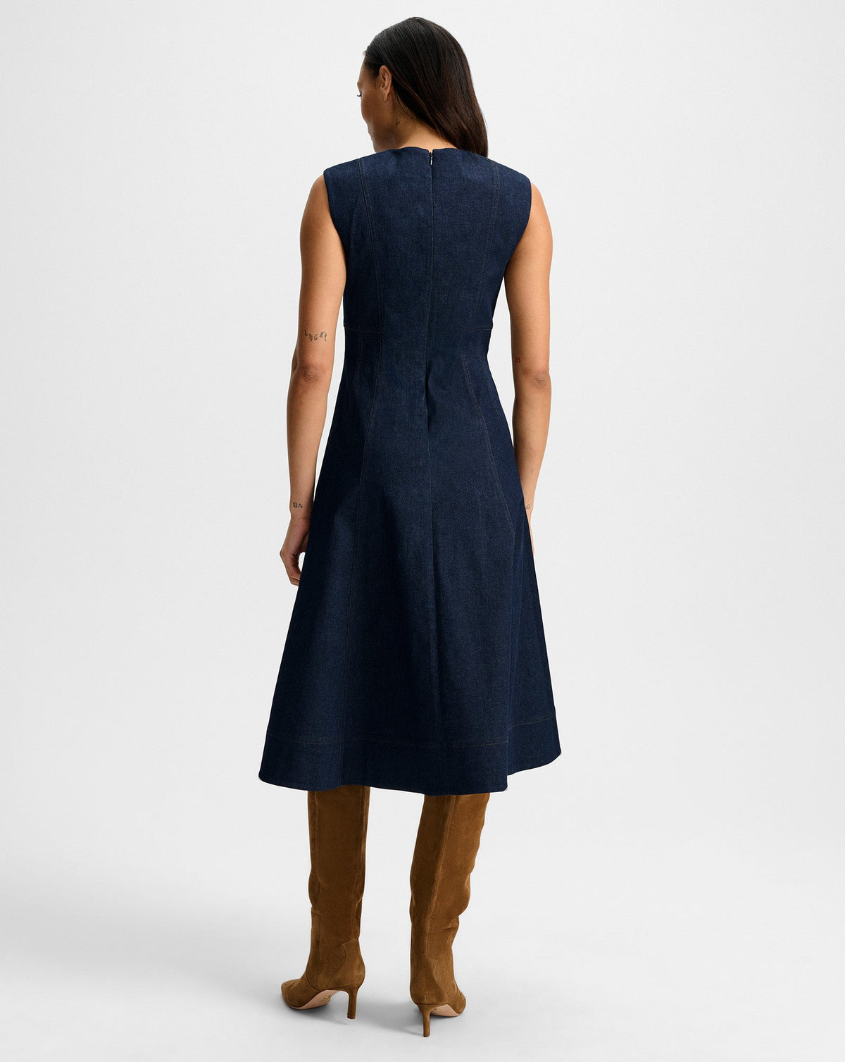 Veronica Beard | Dulce Denim Midi Dress in Midnight Wash Midnight Wash