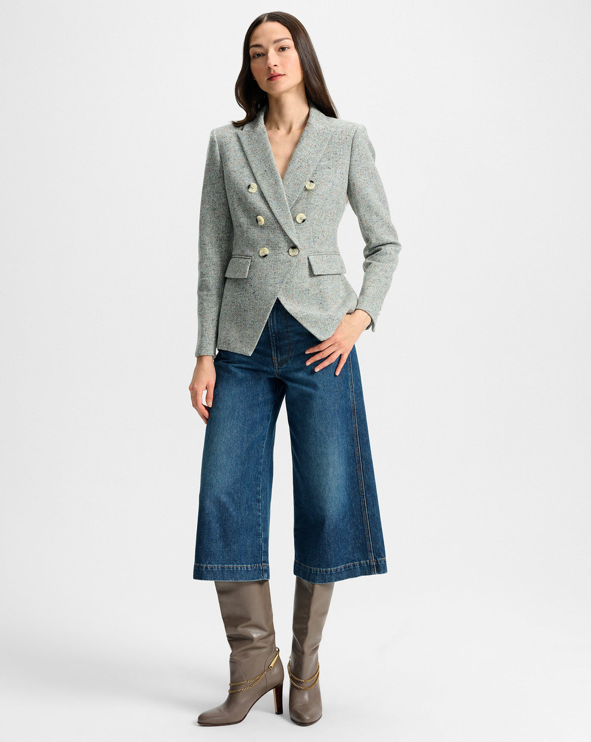 Veronica Beard | Miller Dickey Jacket in Antique Blue Melange Antique Blue Melange