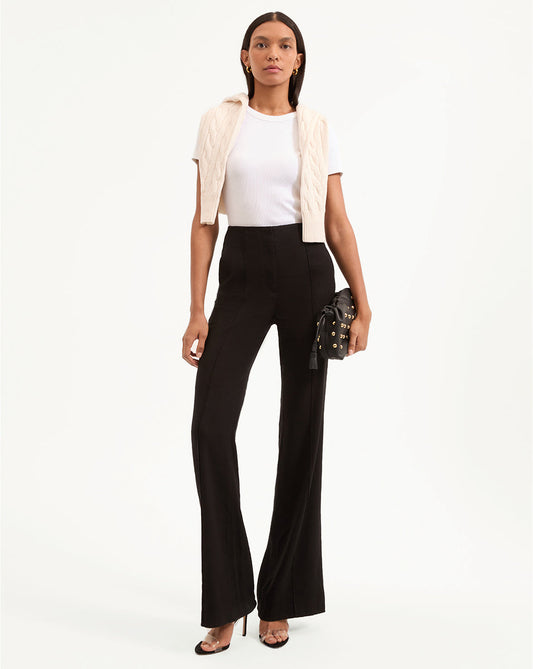Veronica Beard | Komi Stretch-Linen Pant in Black Black