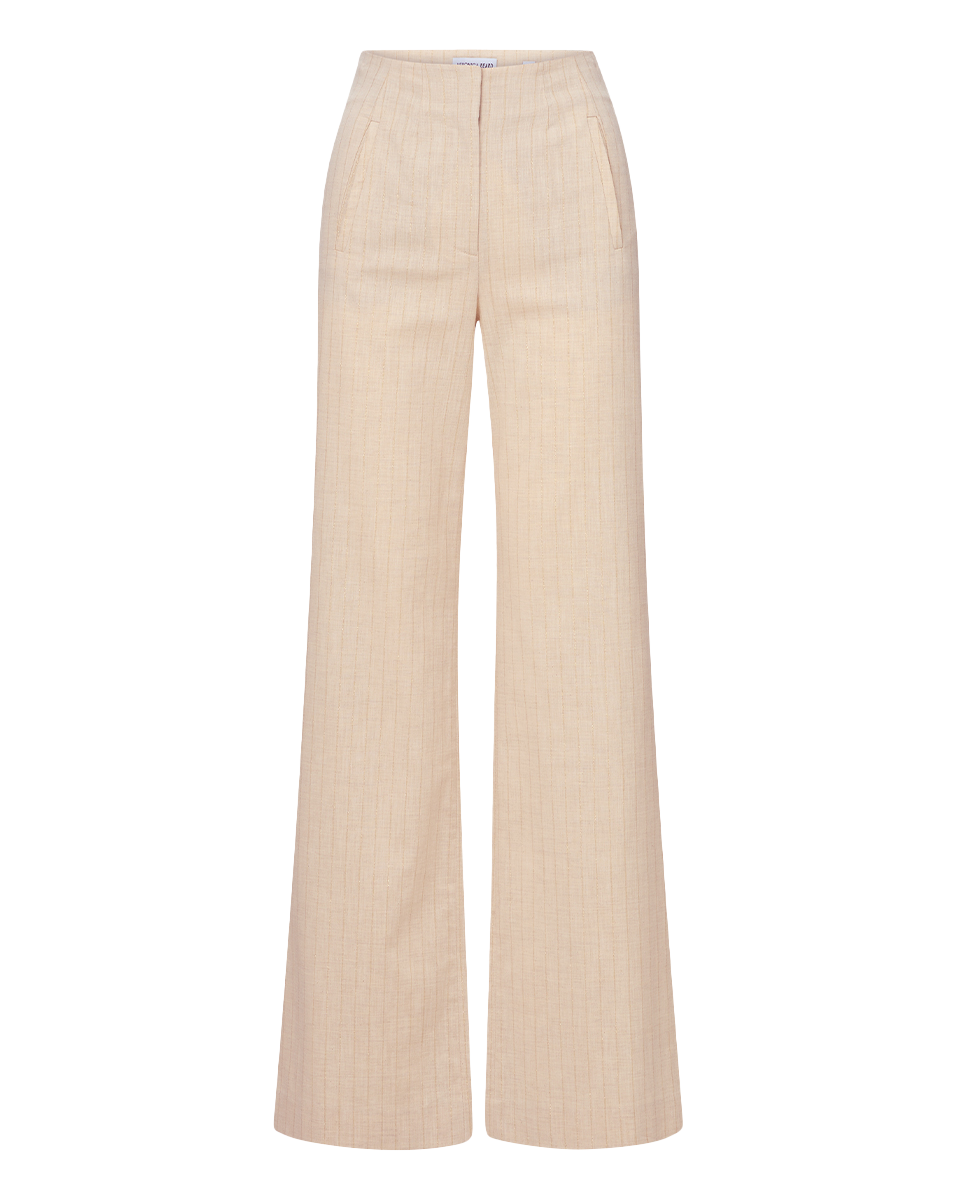 Veronica Beard | Jude Metallic Pinstripe Pant in Natural/Gold Natural/Gold