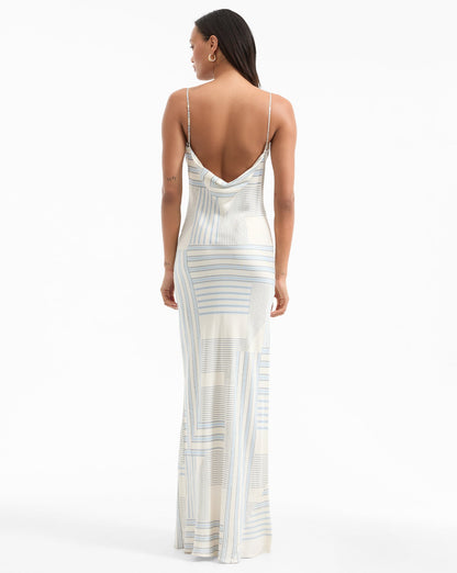 Veronica Beard | Madison Slip Dress in Blue & White Dove/Blue Lake Multi Dove/Blue Lake Multi