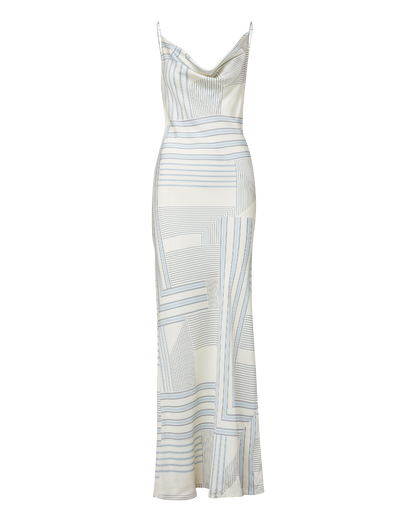 Veronica Beard | Madison Slip Dress in Blue & White Dove/Blue Lake Multi Dove/Blue Lake Multi