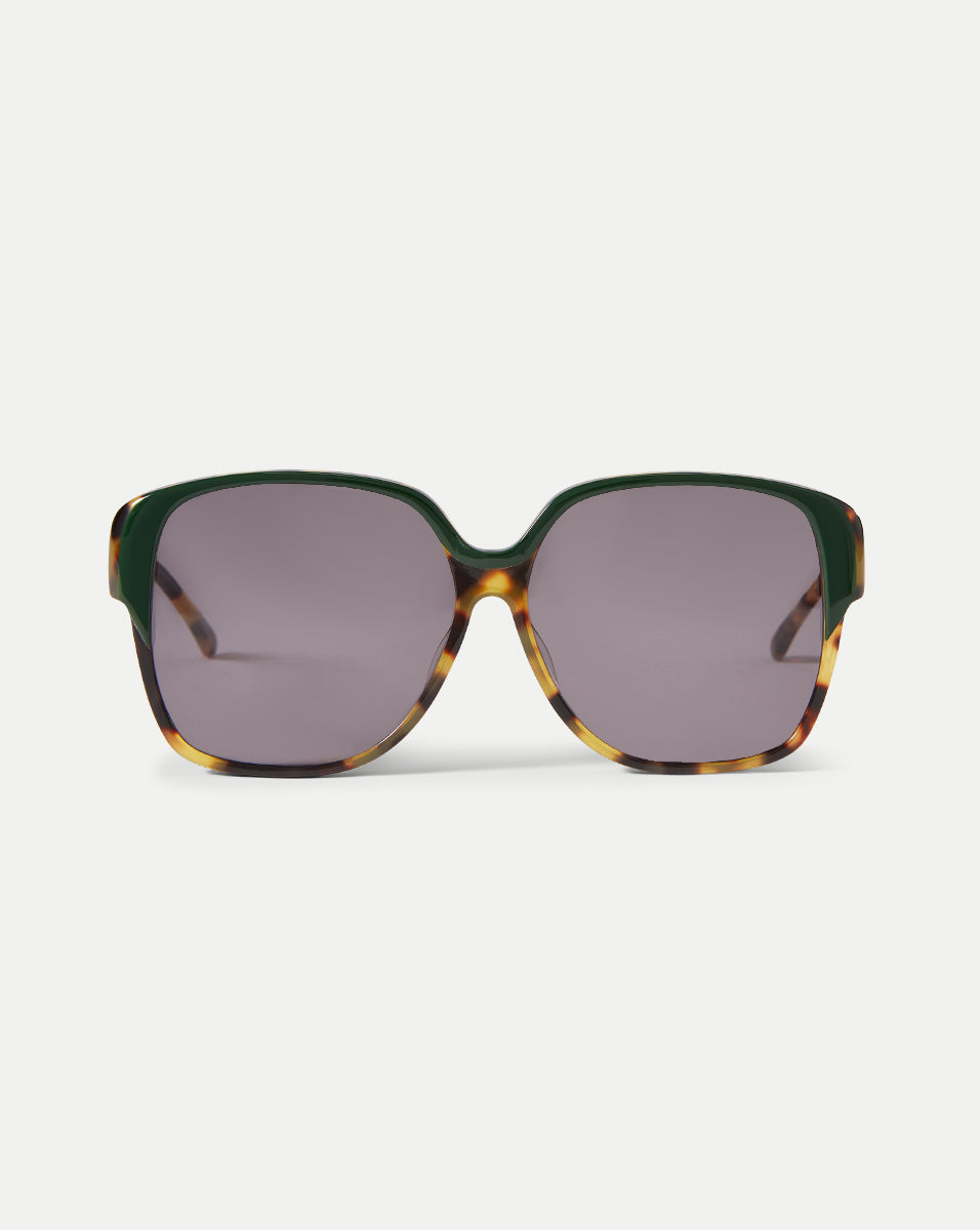 Veronica Beard | Brigitte Oversized Sunglasses in Green Green