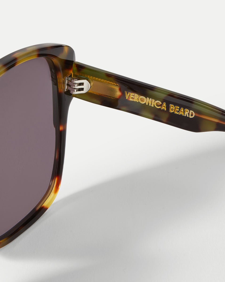 Veronica Beard | Brigitte Oversized Sunglasses in Green Green