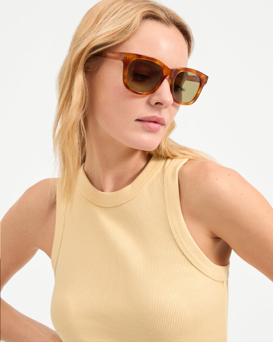 Veronica Beard | Jane Square-Frame Sunglasses in Honey Honey