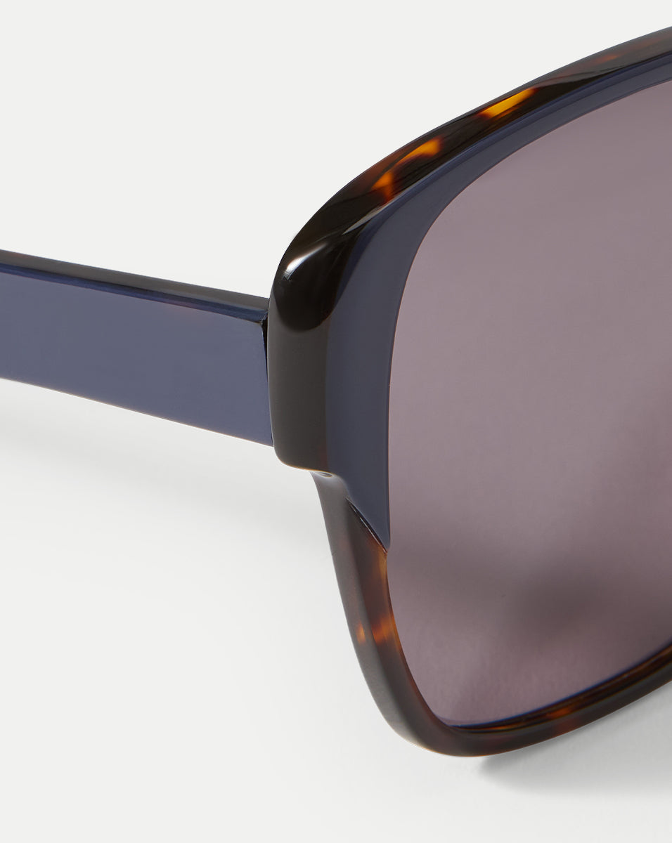 Veronica Beard | Brigitte Oversized Sunglasses in Blue Blue