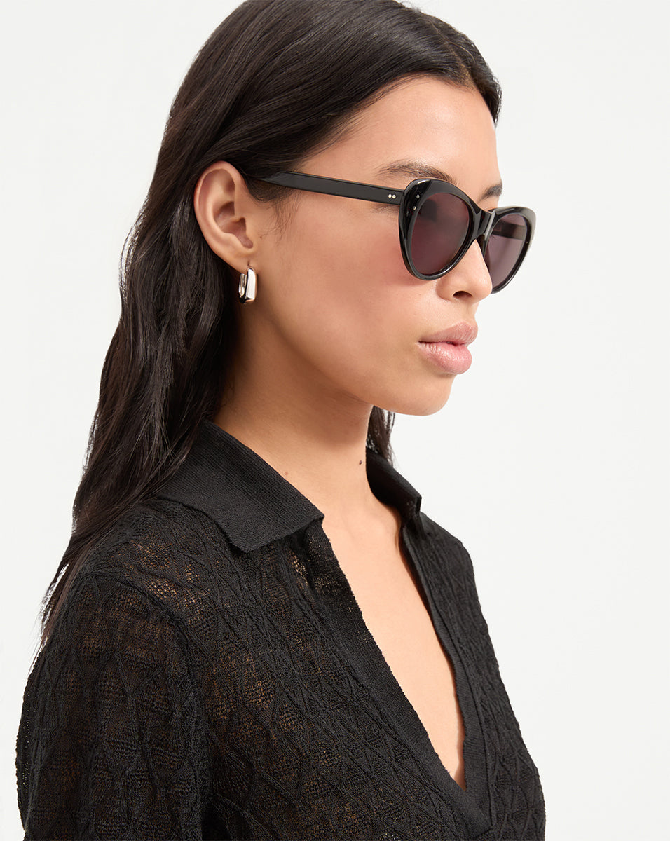 Veronica Beard | Edie Cat-Eye Sunglasses in Black Black