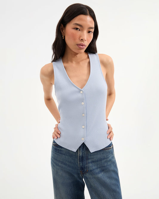 Veronica Beard | Hoorne Tank Top in Light Blue Bluebell