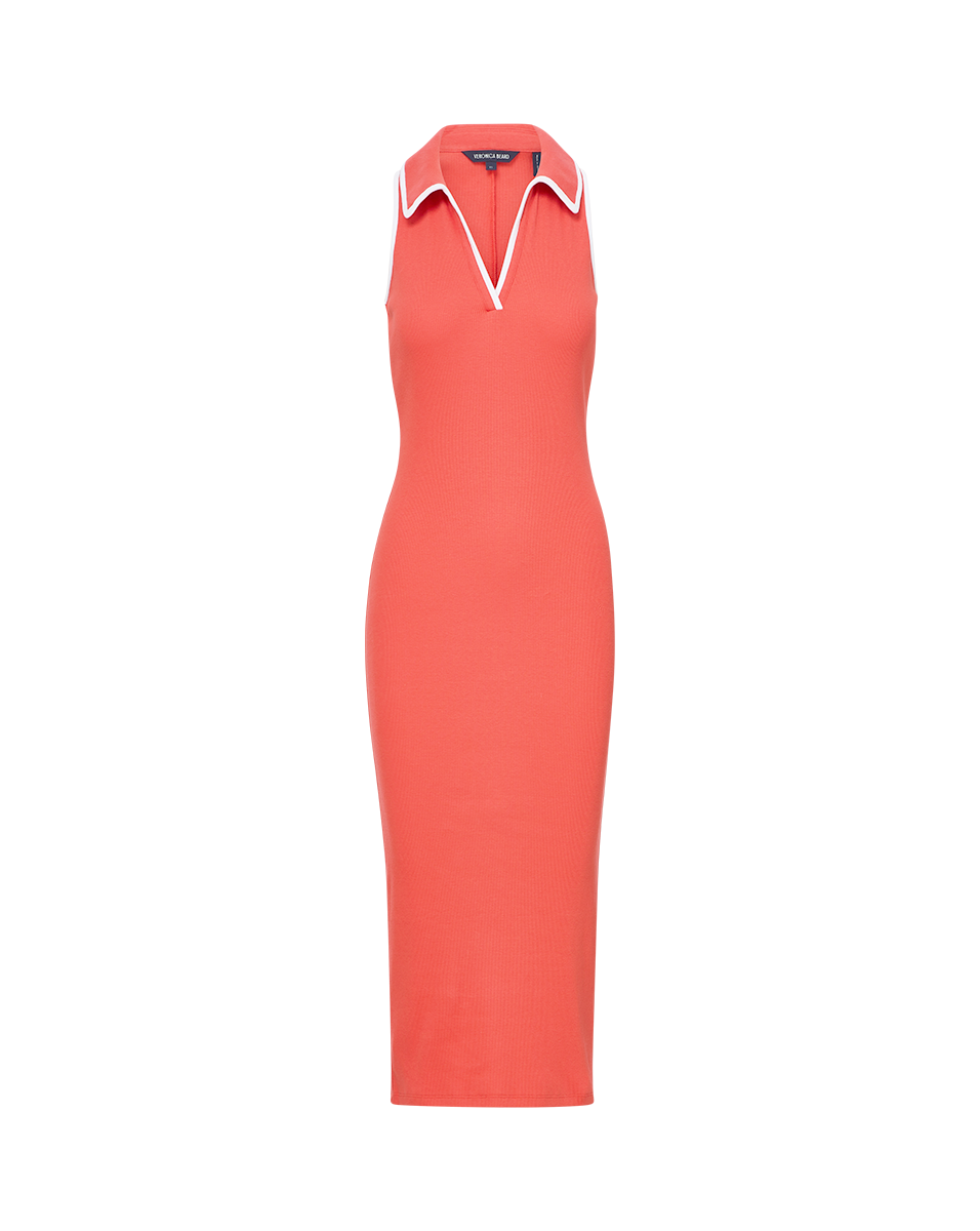 Veronica Beard | Darien Midi Dress in Coral Persimmon