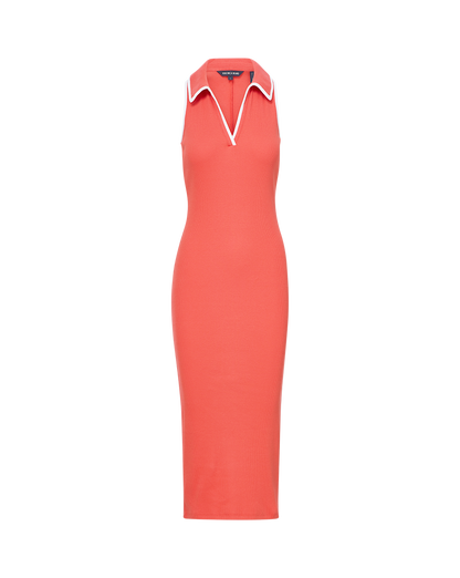 Veronica Beard | Darien Midi Dress in Coral Persimmon