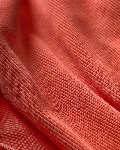 Veronica Beard | Birke Scoop Neck Ribbed Tank Top in Coral Persimmon