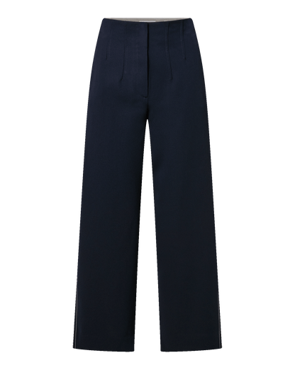 Veronica Beard | Ellin Cropped Wide-Leg Pant in Navy Navy
