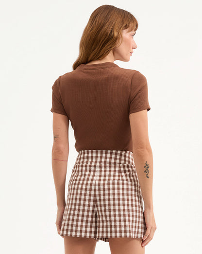 Veronica Beard | Dekalb Short-Sleeve Top in Light Chicory Light Chicory