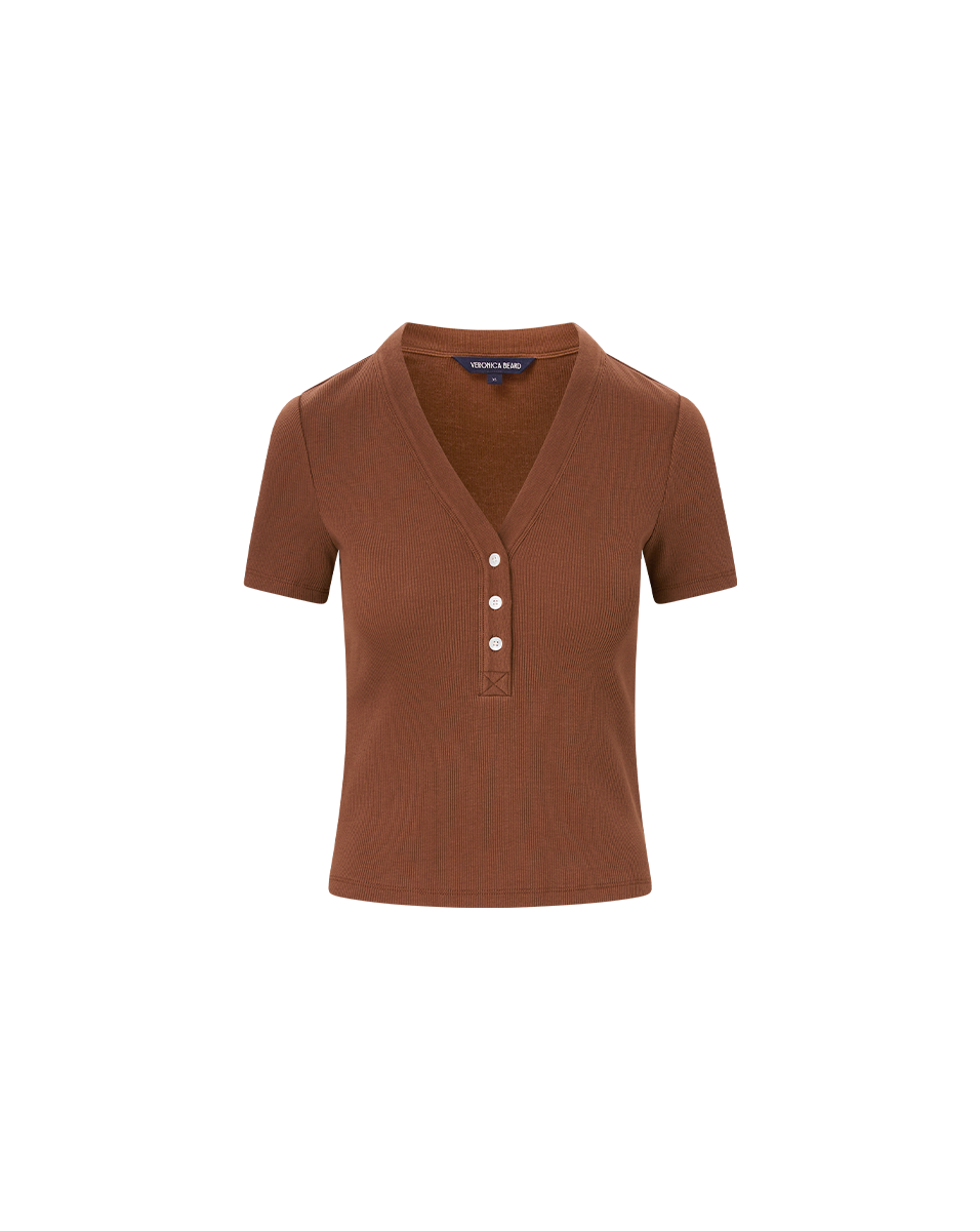 Veronica Beard | Dekalb Short-Sleeve Top in Light Chicory Light Chicory