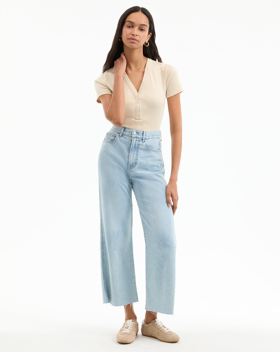 Veronica Beard | Dekalb Short-Sleeve Top in Limestone Limestone