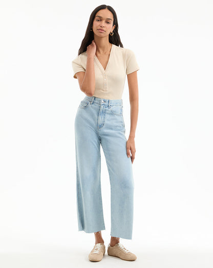 Veronica Beard | Dekalb Short-Sleeve Top in Limestone Limestone