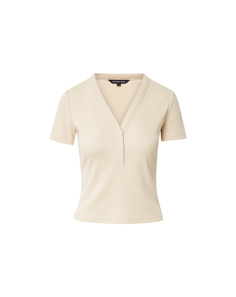 Veronica Beard | Dekalb Short-Sleeve Top in Limestone Limestone