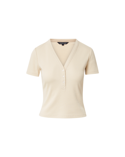 Veronica Beard | Dekalb Short-Sleeve Top in Limestone Limestone