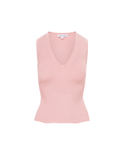 Veronica Beard | Sid Knit Tank Top in Pink | Pullover Pink Clay