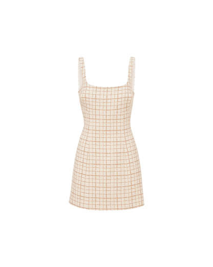 Veronica Beard | Bridgitte Metallic Tweed Dress in Dove/Gold Lurex Dove/Gold Lurex