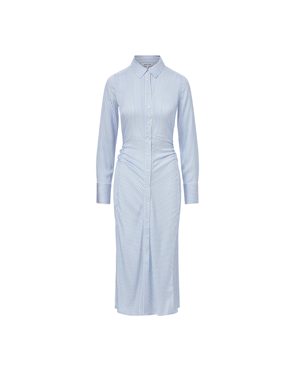 Veronica Beard | Lex Silk Midi Shirtdress in Dark Bluebell/Off-White Dark Bluebell/Off-White