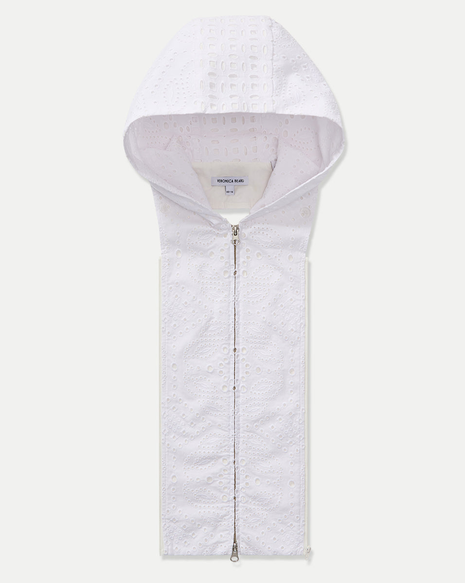 Veronica Beard | Marlo Eyelet Hoodie Dickey in White White