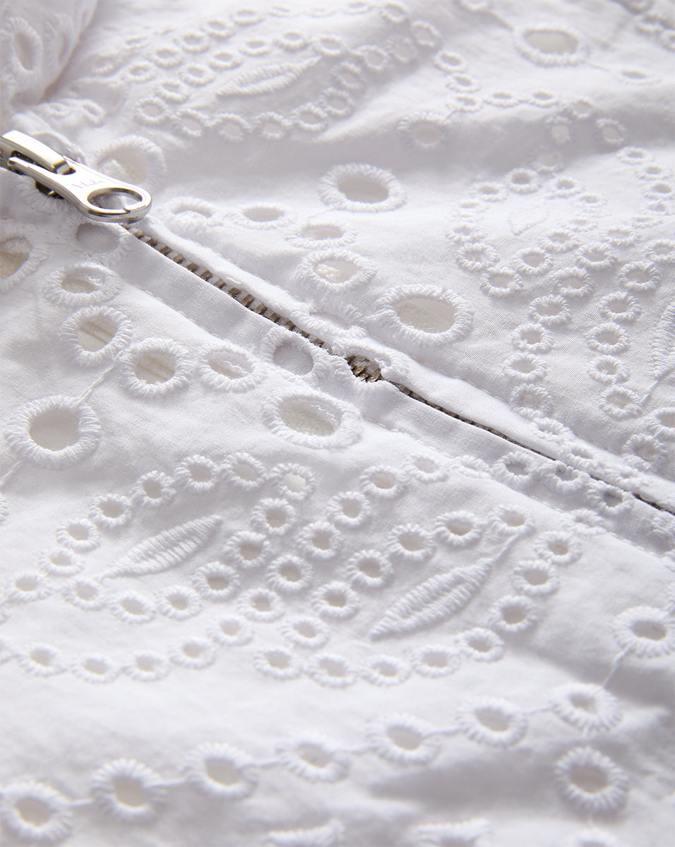 Veronica Beard | Marlo Eyelet Hoodie Dickey in White White