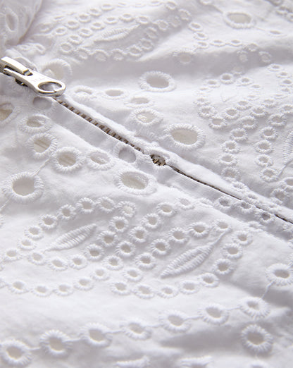 Veronica Beard | Marlo Eyelet Hoodie Dickey in White White