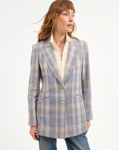 Veronica Beard | Radia Silk-Linen Dickey in White Cable Knit Off-White Off-White