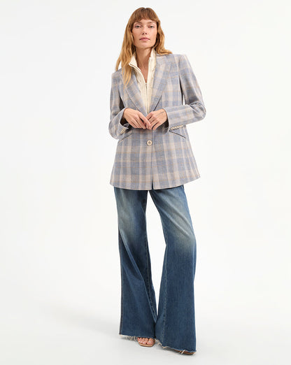 Veronica Beard | Radia Silk-Linen Dickey in White Cable Knit Off-White Off-White