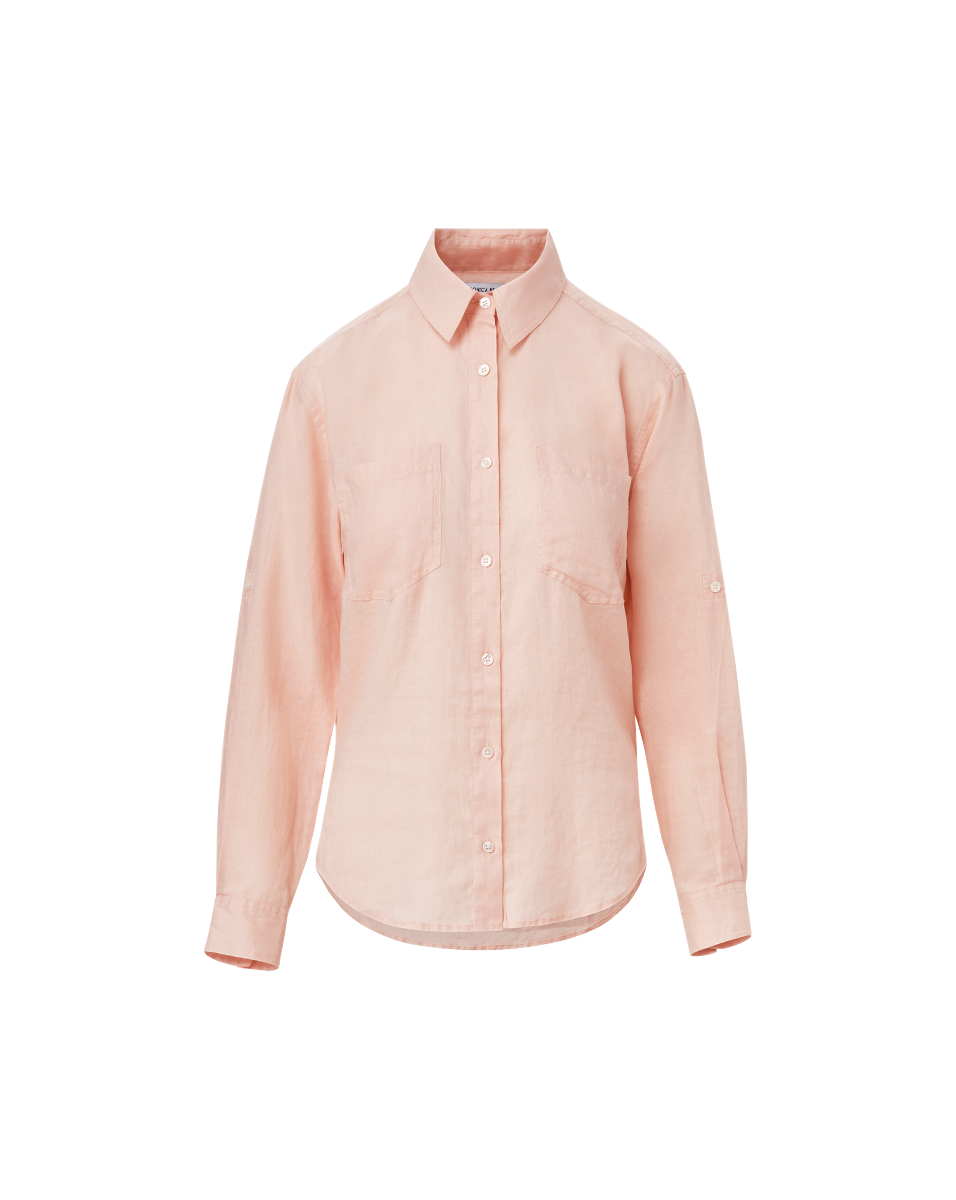 Veronica Beard | Gil Linen Shirt in Pink Pink Shell