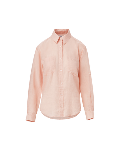 Veronica Beard | Gil Linen Shirt in Pink Pink Shell