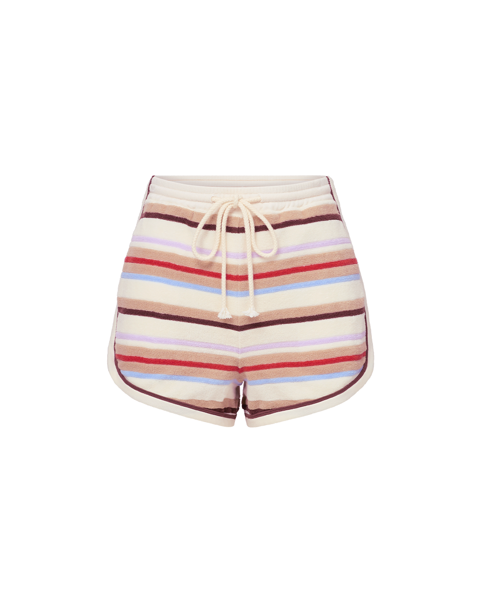 Veronica Beard | Mulberry Striped Shorts in Stone Khaki Multi Stone Khaki Multi