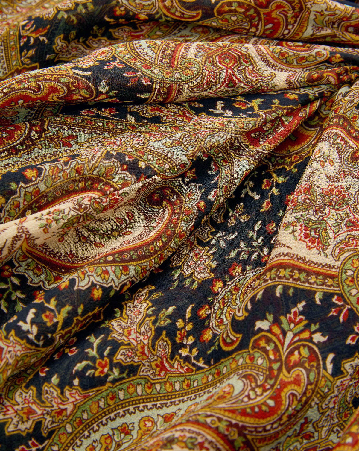 Veronica Beard | Sira Silk Midi Skirt in Navy Paisley Navy Multi