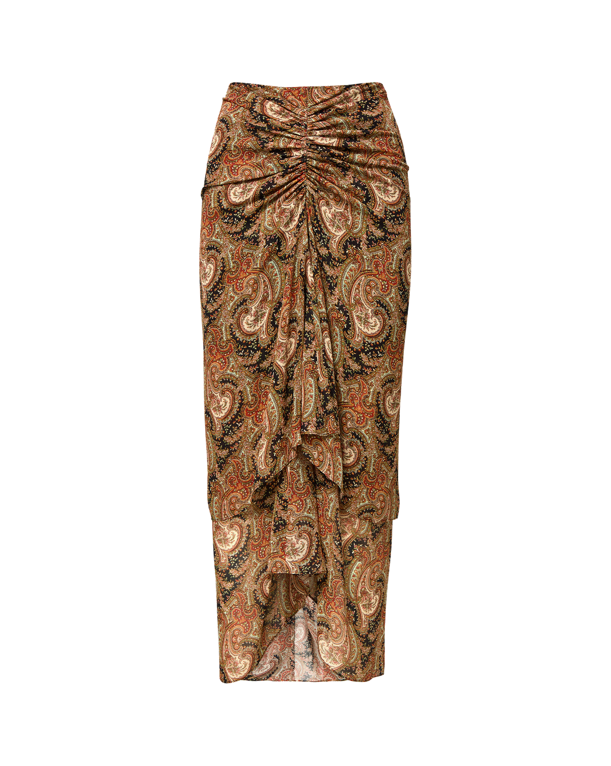 Veronica Beard | Sira Silk Midi Skirt in Navy Paisley Navy Multi