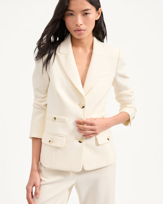 Veronica Beard | Terre Cropped Dickey Jacket in White Off-White