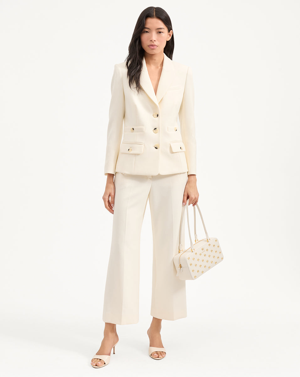 Veronica Beard | Terre Cropped Dickey Jacket in White Off-White