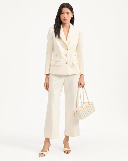 Veronica Beard | Terre Cropped Dickey Jacket in White Off-White