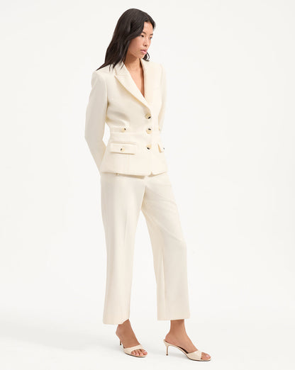 Veronica Beard | Terre Cropped Dickey Jacket in White Off-White
