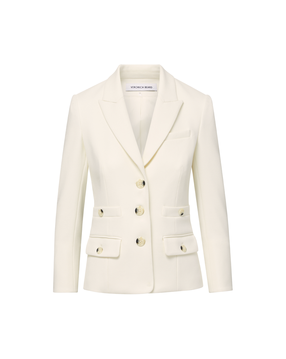 Veronica Beard | Terre Cropped Dickey Jacket in White Off-White