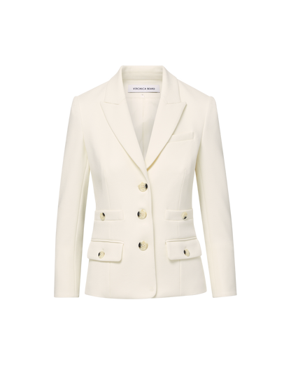 Veronica Beard | Terre Cropped Dickey Jacket in White Off-White