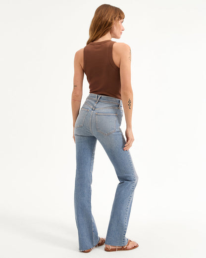 Veronica Beard | Cameron Raw Hem Bootcut Jean in Riviera Breeze Riviera Breeze