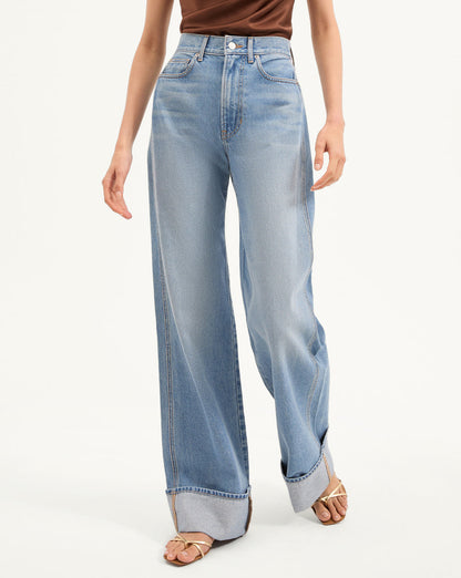Veronica Beard | Taylor Cuffed Wide-Leg Jean in Bright Nova Bright Nova
