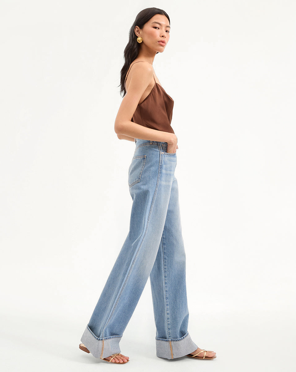 Veronica Beard | Taylor Cuffed Wide-Leg Jean in Bright Nova Bright Nova