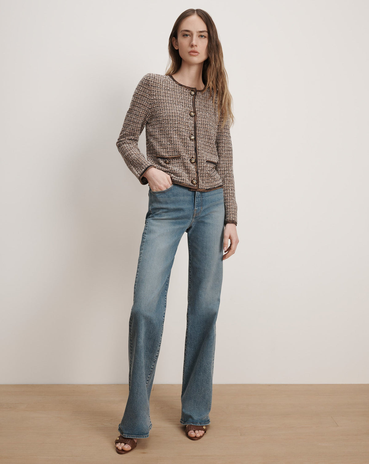 Veronica Beard | Brisa Knit Jacket in Acorn Multi Acorn Multi