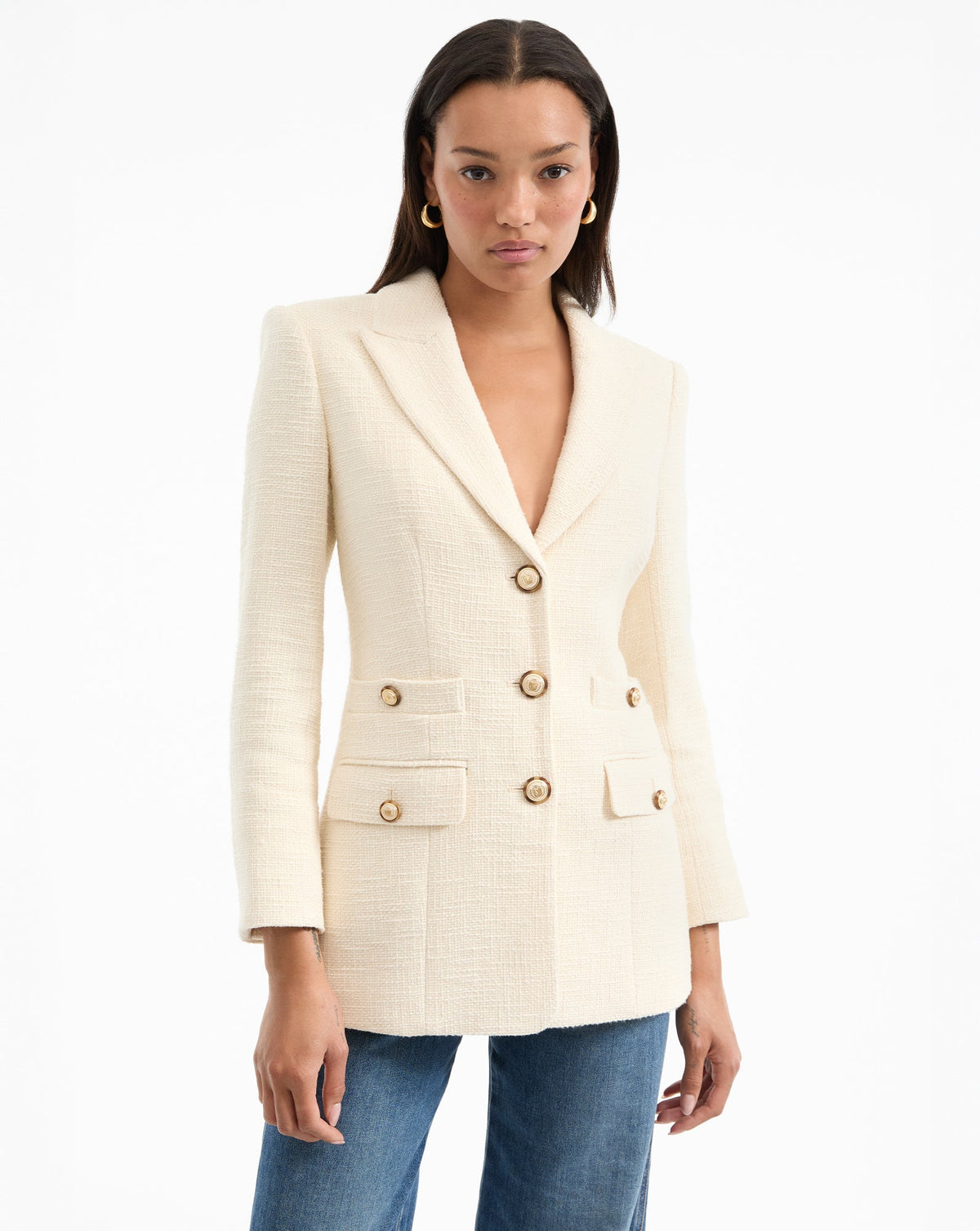 Veronica Beard | Terre Cotton Dickey Jacket in Ecru Ecru