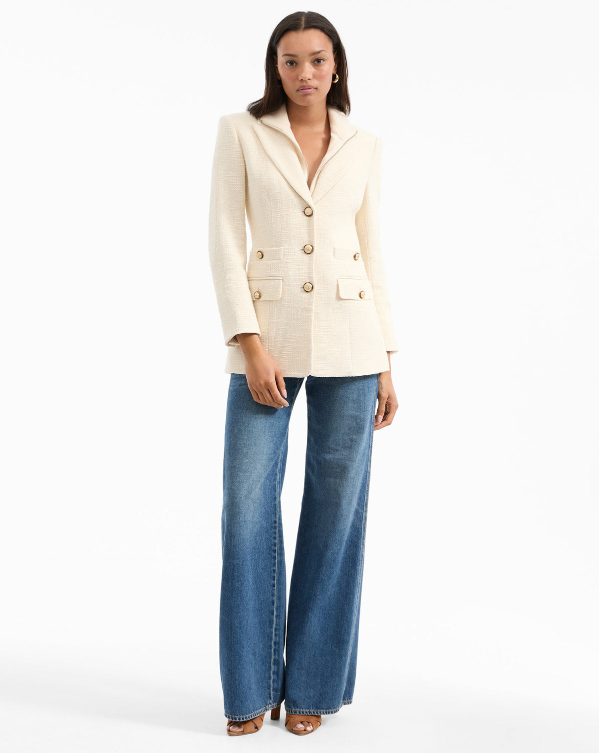 Veronica Beard | Terre Cotton Dickey Jacket in Ecru Ecru